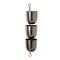 25" Dark Silver Metal Contemporary 3-Pot Hanging Planter